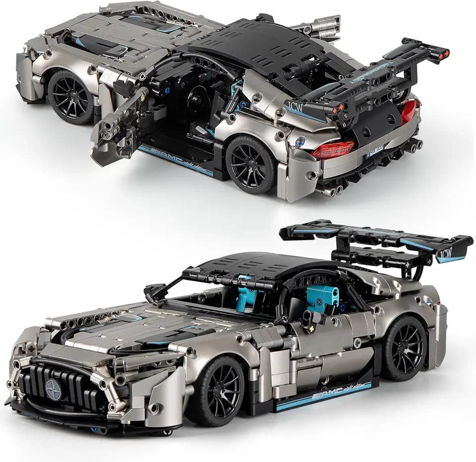 HIGH GODO Technik Auto Klemmbausteine, 1466 Teile 1:14 Supersportwagen Klemmbausteine, Rennauto Geschenke für Jugendliche ab 14 Jahren oder Erwachsene (Schwarz)