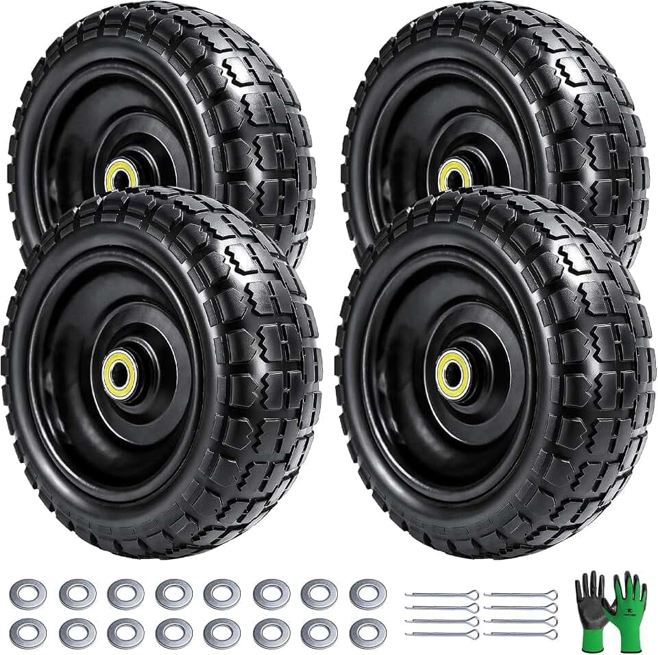 Parts Camp 4-Pack 4.10/3.50-4 Tire for Gorilla Cart 10 Inch Solid Tires