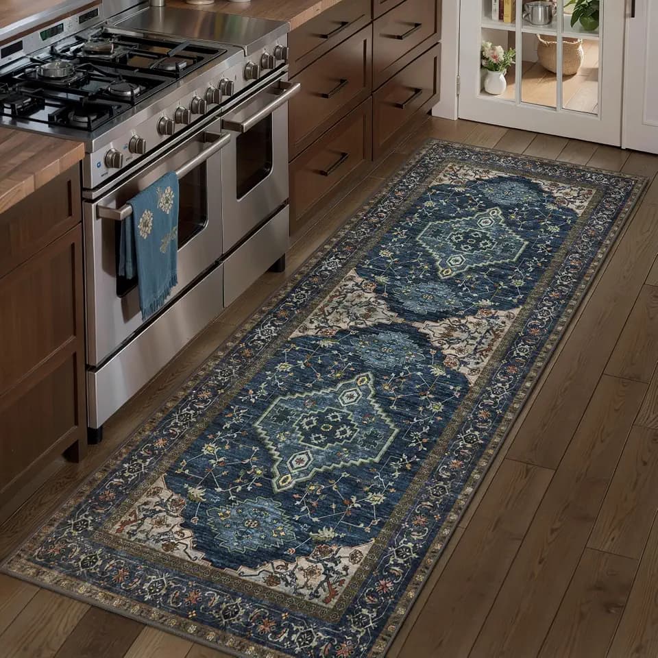 Tangsoo Oriental 2x6 Washable Runner Rugs for Hallways, Non Slip Runner Rug