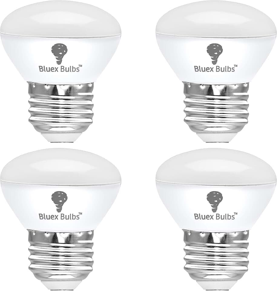 4 Pack R14 LED Bulb 4W E26 Base Mini Reflector Floodlight Light Bulb Dimmable 2700K Warm White - 40W Equivalent - Mini Light Bulbs, Short Light Bulbs, Curio Cabinet Light Bulb, R14 Bulb Flood Light