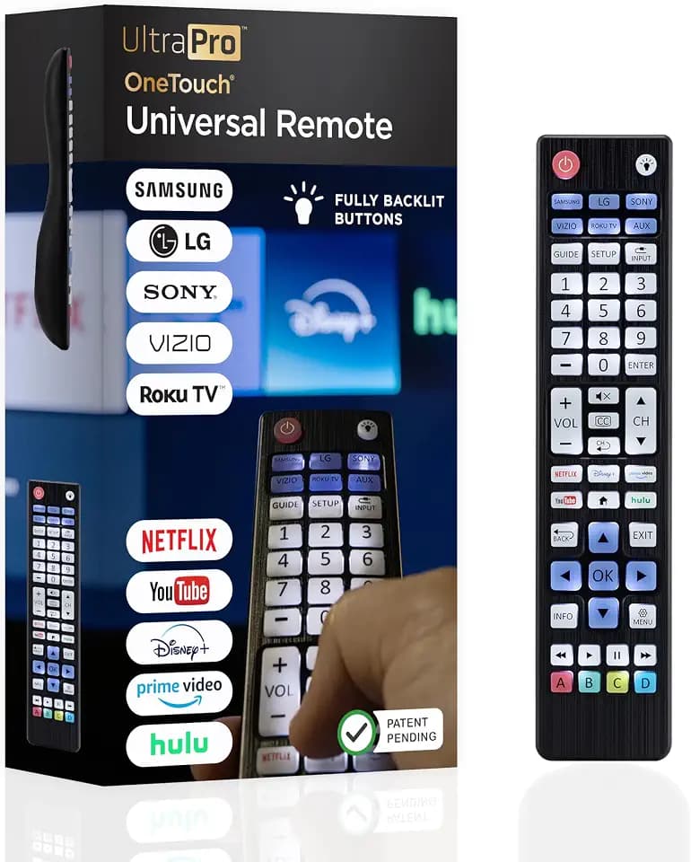 UltraPro Backlit OneTouch Universal Remote Control, Replacement TV Remote