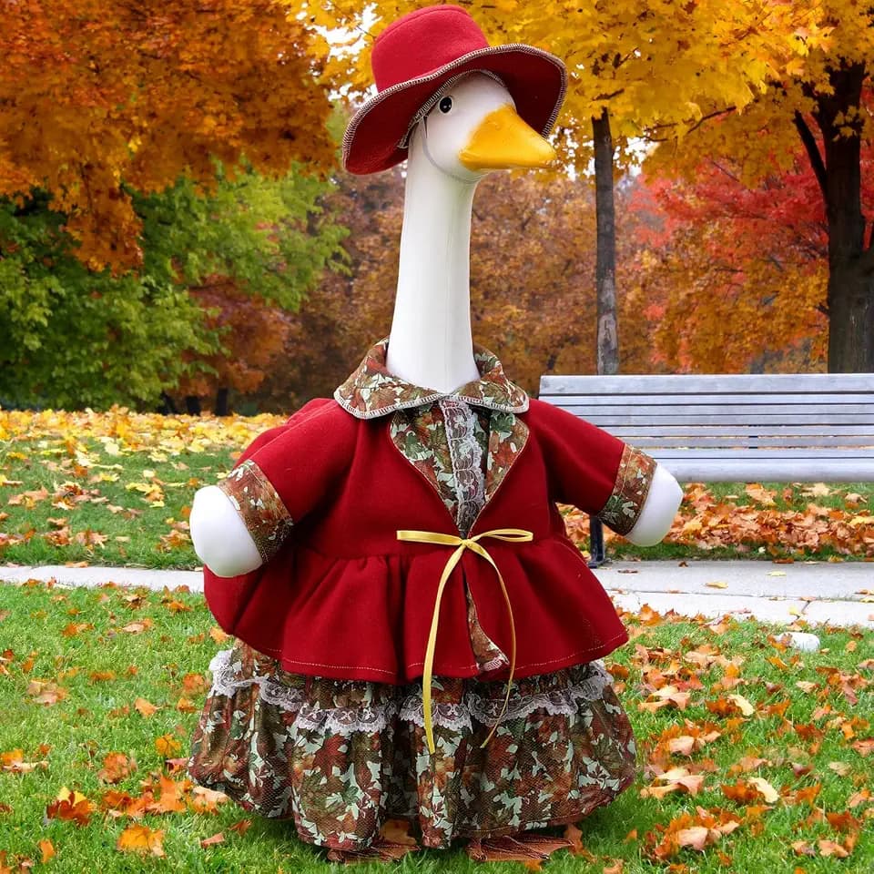 Suzile Fall Porch Goose Outfit Autumn Maple Goose Clothes