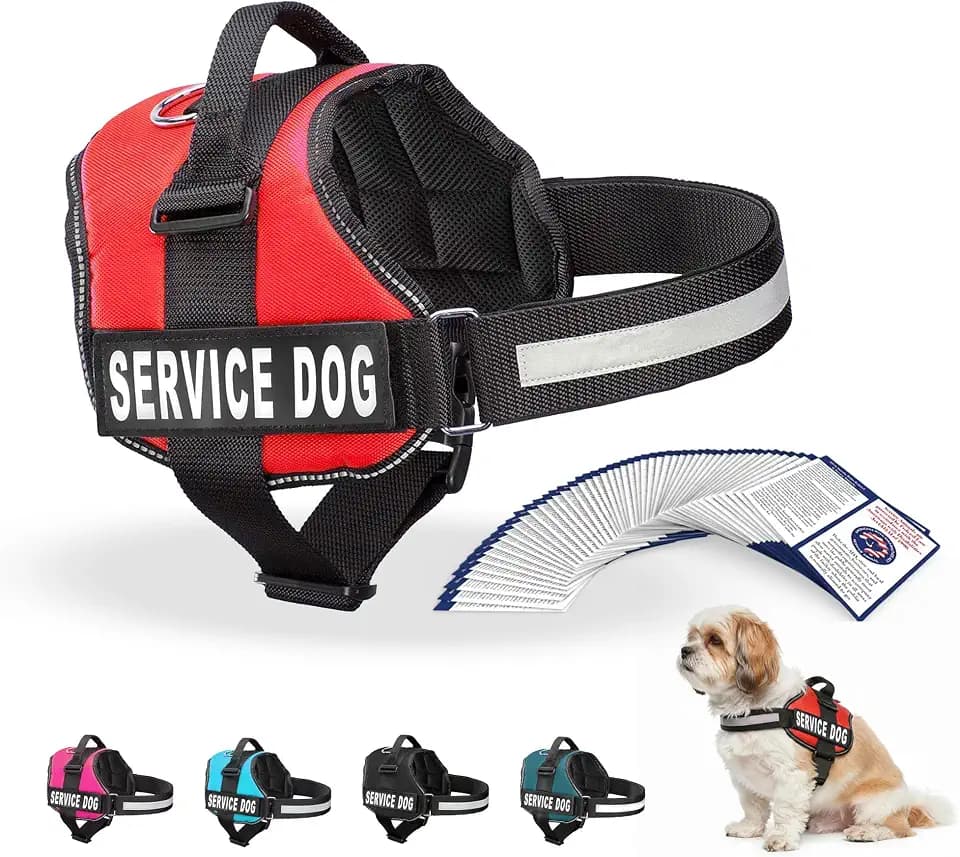 Industrial Puppy Service Dog Vest Harness, Small 19.5-25 in, Red