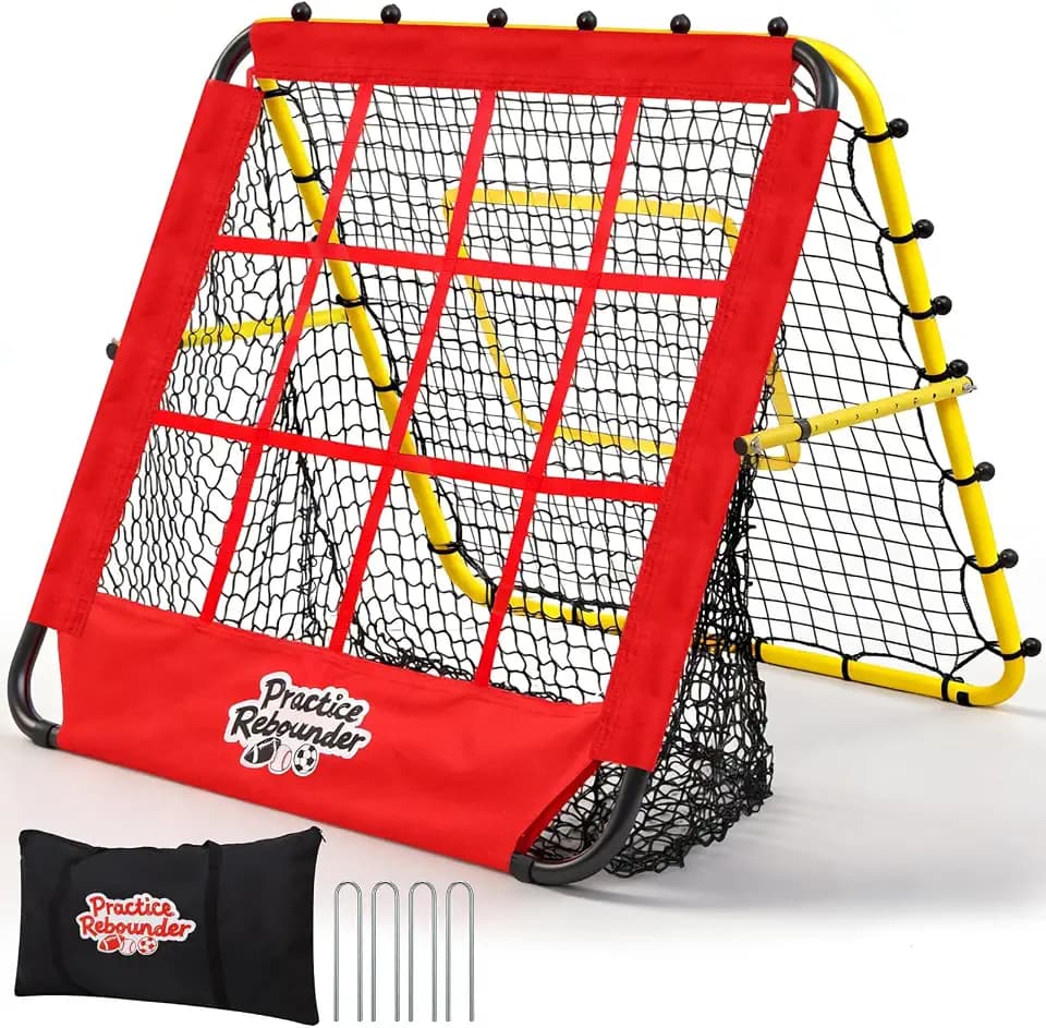 48×49inch Baseball Rebounder Net, 8-Angle Adjustable Bounce Back Net