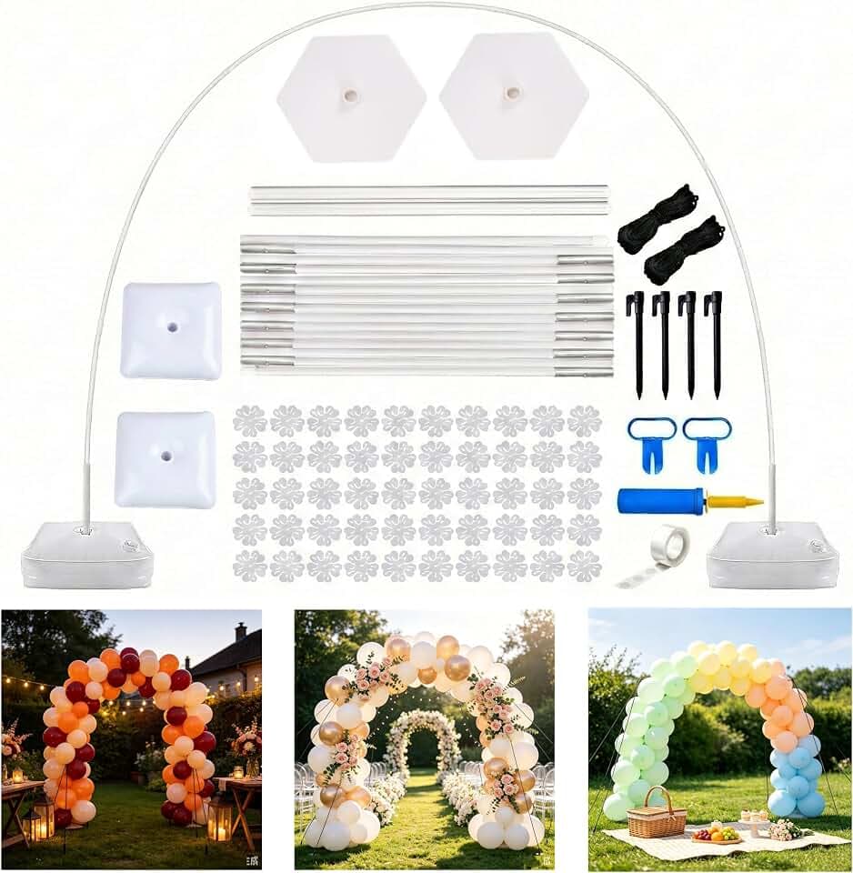 Ballonbogen Set, Verstellbarer 3m x 2,7m Ballonständer für Hochzeit, Geburtstag & Party – Preiswertes Alles-in-Einem Deko-Set für DIY Ballongirlanden