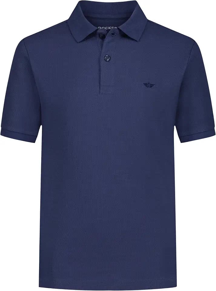 Dockers Boys' Short Sleeve Pique Polo Shirt, Classic Fit Cotton Blend Collared Shirt