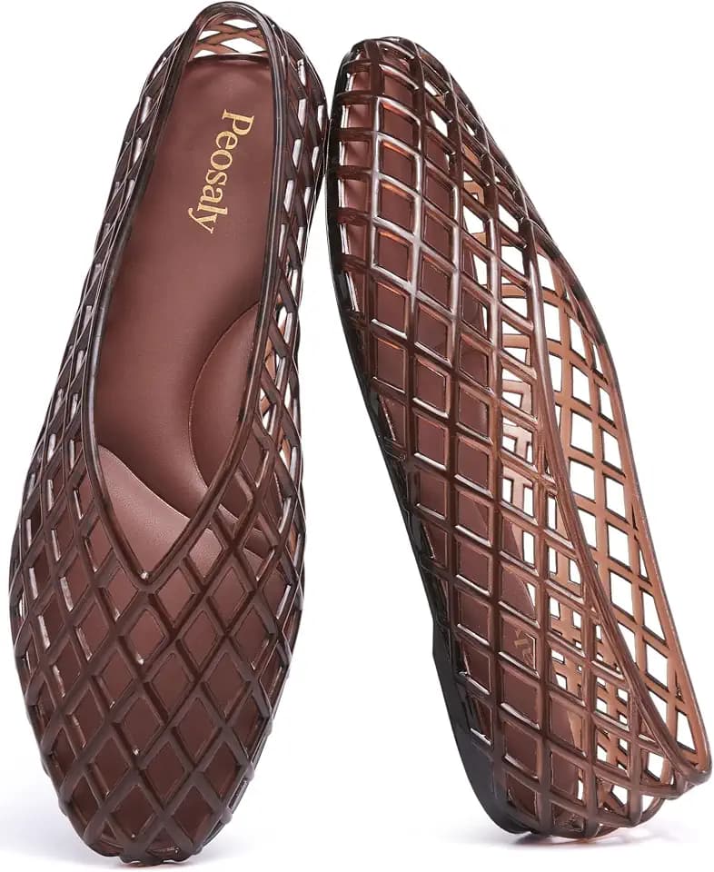 Flats for Women Comfortable Slip On Pointed Toe Womens Jelly Shoes