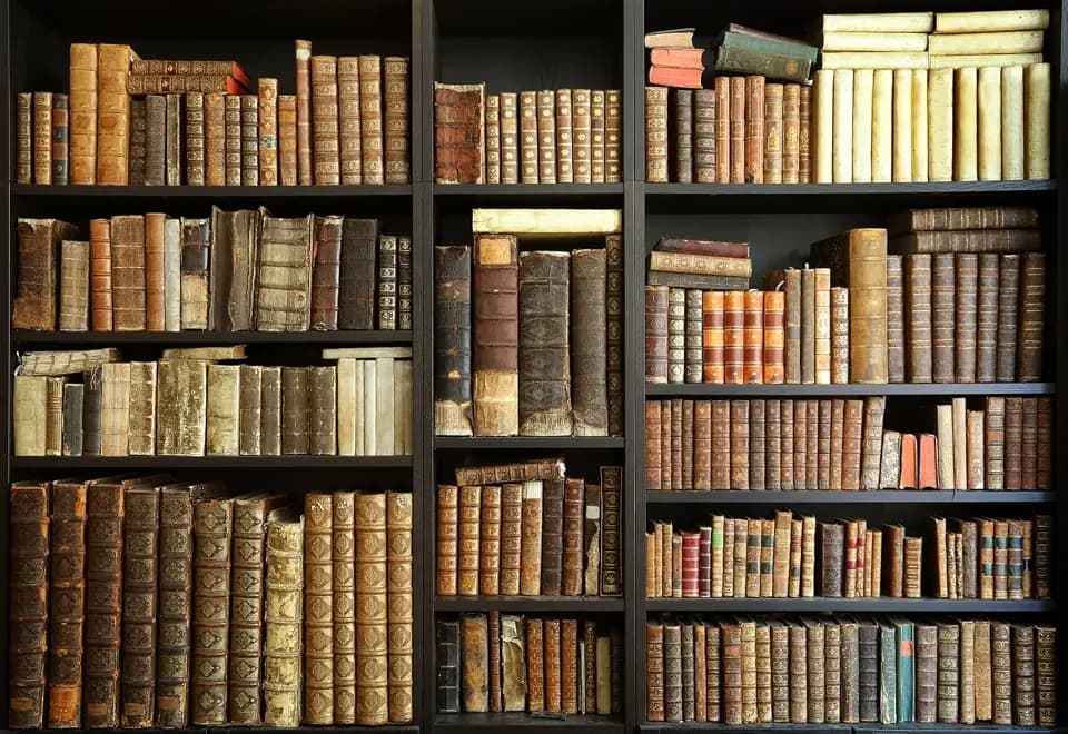 Vintage Bookshelf Backdrop 7x5ft Old Library Bookcase Photography Backdrop Office Zoom Meeting Video Call Conference School Graduation Party Supplies Decoration Banner Photo Shoot Props