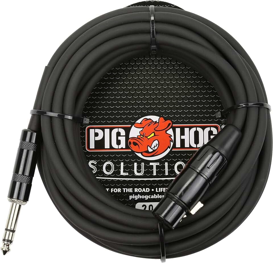 Pig Hog PX-TMXF20 1/4" TRS to XLR Adaptor Cable, 20 Feet