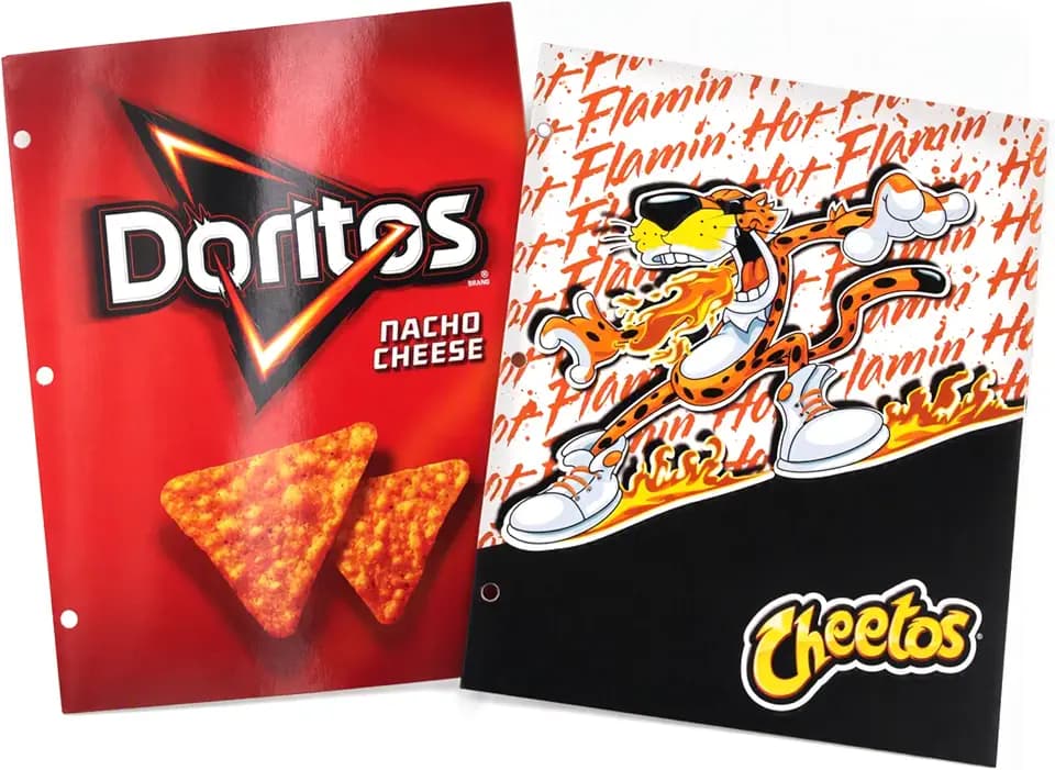 Doritos Cheetos Kids Folders with Pockets for Girls and Boys Multipack