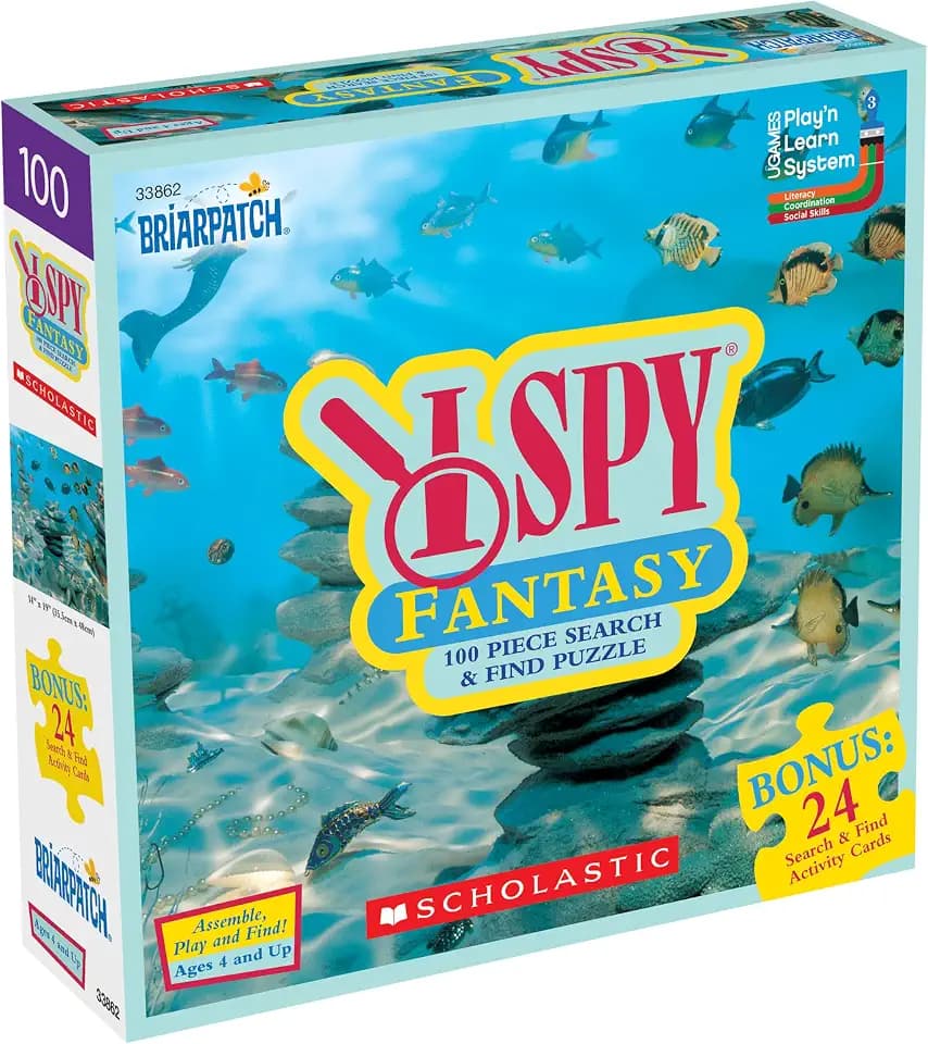 I SPY Fantasy 100-Piece Puzzle with 24 Activity Cards, Ages 5+