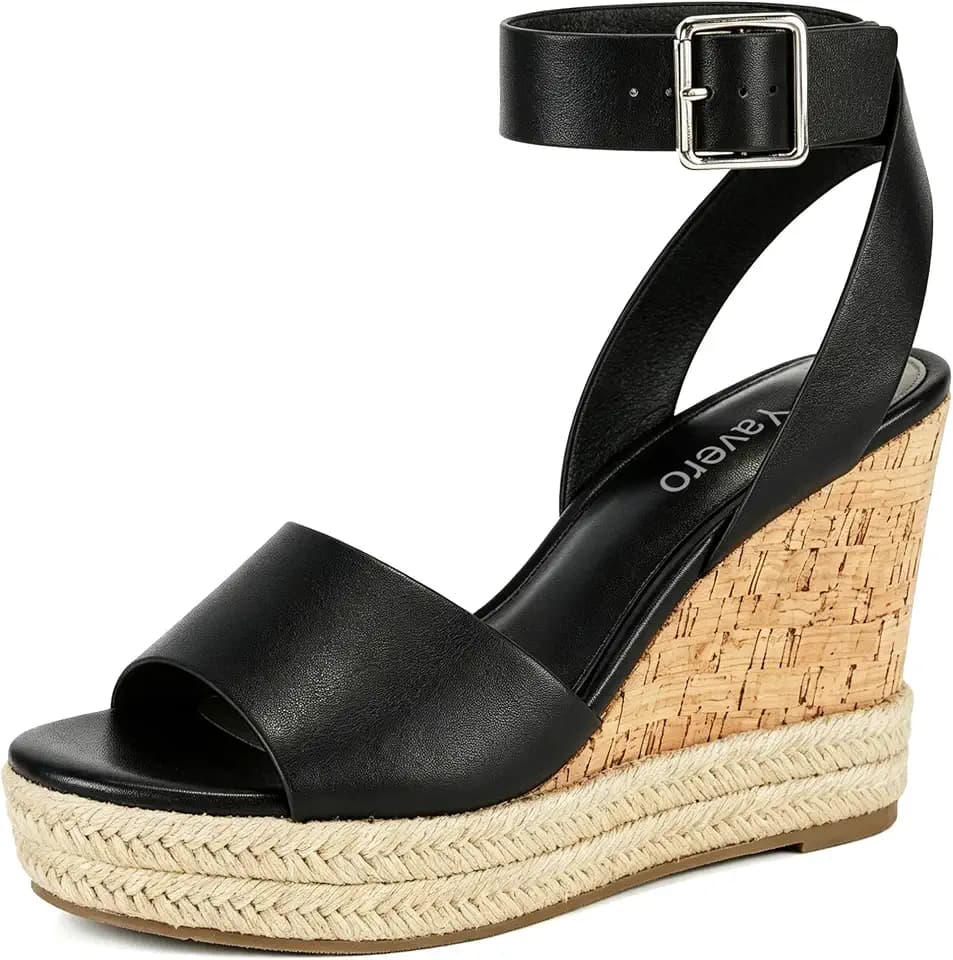 Yavero Women's Espadrille Wedge Sandals Ankle Strap Dressy Sandals