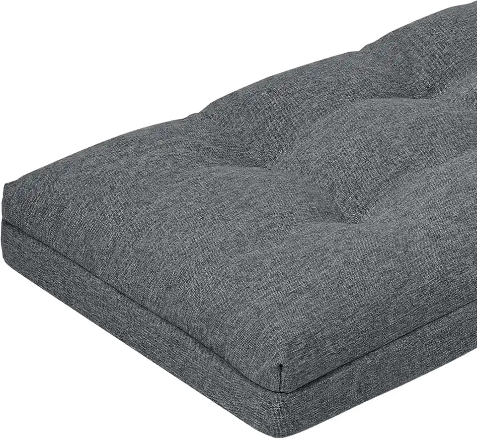 baibu 40 Inch Dual-Layer Patent Design Memory Foam Bench Cushion, Non-Slip Indoor Bench Cushion Standard Size Foam Pad with Machine Washable Cover (Dark Grey, 40x16x3in)