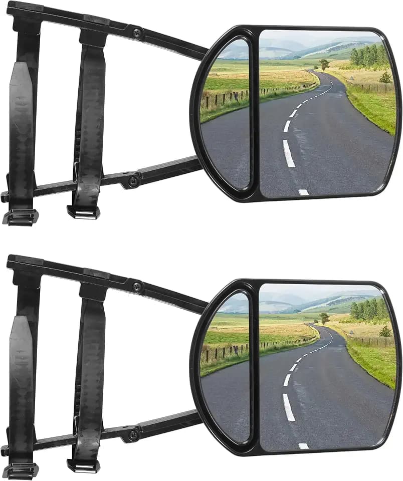 Towing Mirrors,Car Accessories Towing Mirror Extensions,Universal 360 Degree Rotation Adjustable Clip-on Side Mirror Extensions for Towing,Suitable for Most SUV,Trailers,Jeep,RVs,Trucks
