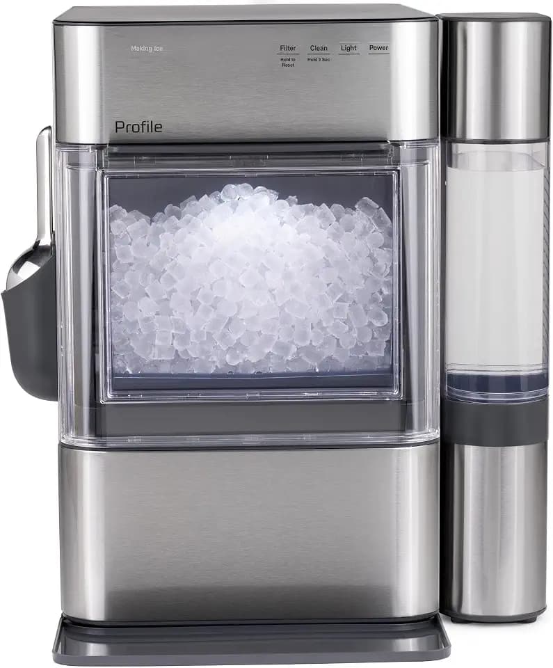 GE Profile Opal 2.0 Ultra Nugget Ice Maker with .75 Gallon Side Tank and Scale Inhibiting Filter, Scoop Included, 38 lbs in 24 Hours, Pellet Ice Machine with WiFi & Smart Connected, Stainless Steel...
