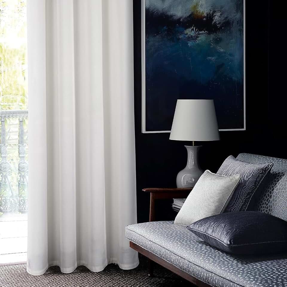 always4u Superweiche Samtvorhänge, weiß, Verdunkelungsvorhänge, 168 x 228 cm, Ösen, wärmeisoliert, vollständig gefüttert, Fensterbehandlung für Wohnzimmer, 1 Paar