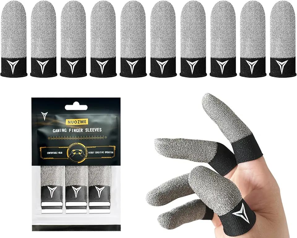Pure Silver Fiber Professional Finger Sleeves Gloves for Mobile Gaming