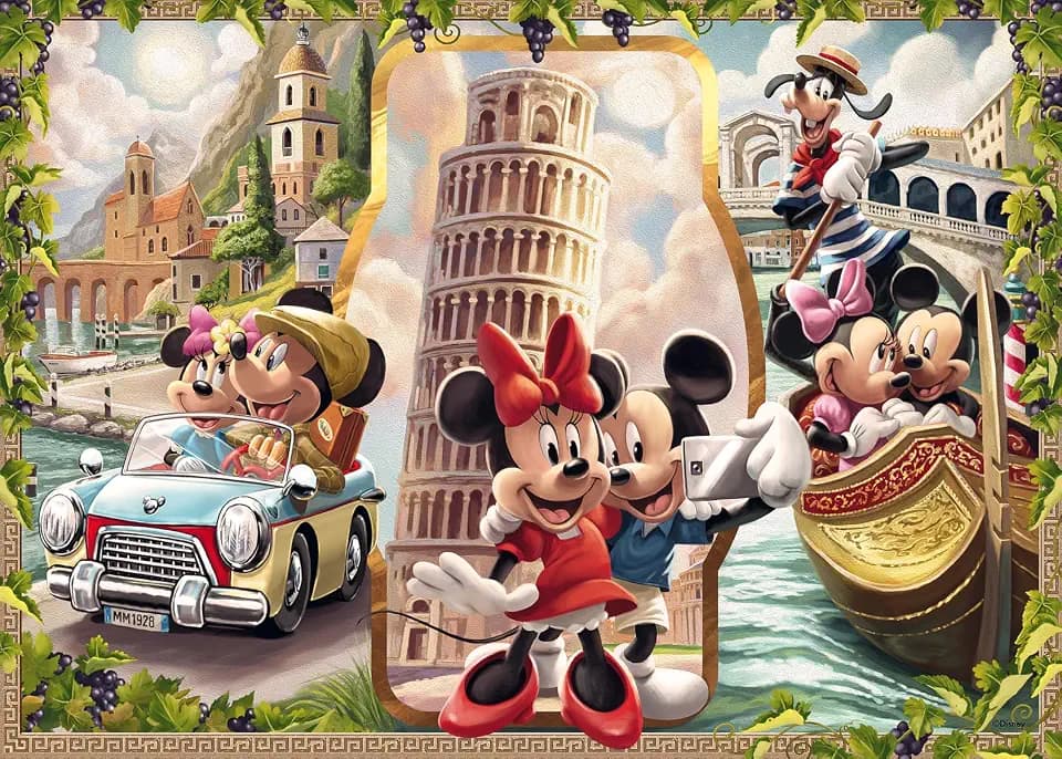 Ravensburger Puzzle 2D 1000 elementów: Wakacje Miki i Mini, Stary Design