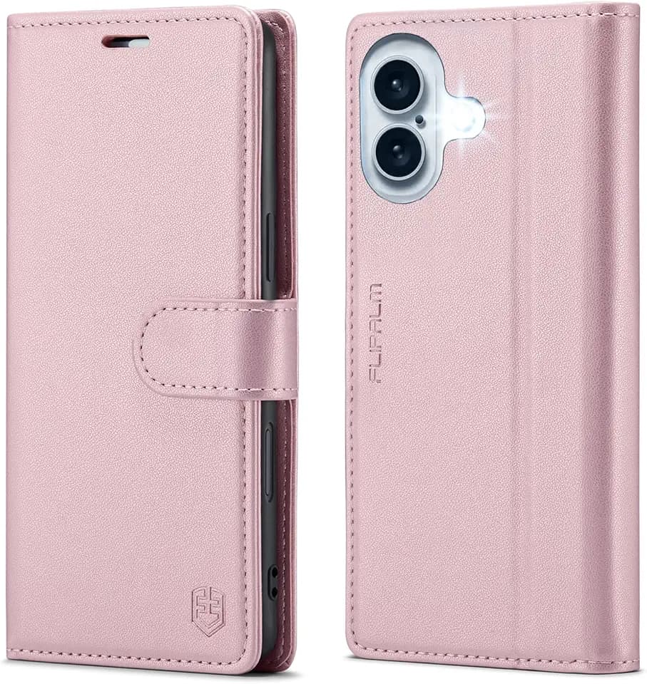 FLIPALM Wallet Case for iPhone 16 6.1'', Pink