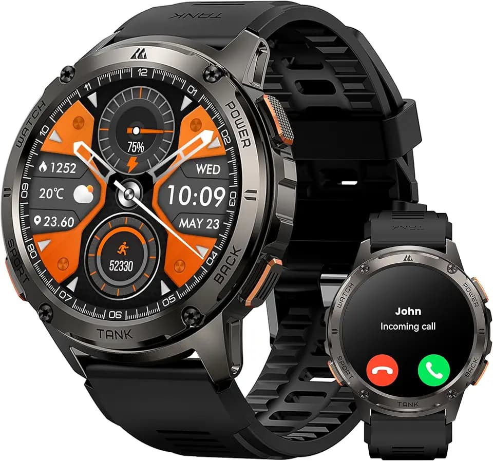 KOSPET Tank T3 Smartwatch Herren mit Telefonfunktion, 1,43" AMOLED, 5ATM
