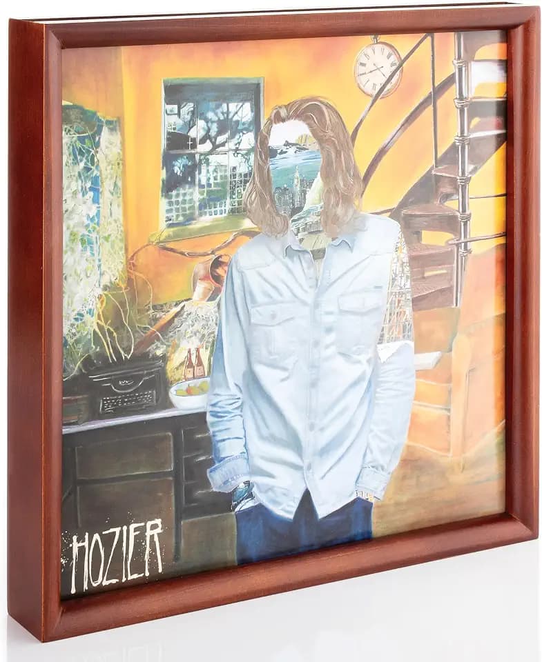 Premium Vinyl Record Frame - Wall-Mounted or Tabletop - Display Your Now-Playing or Favorite Records - This Elegant Vinyl Record Stand Will Fit Most Records (Brown)