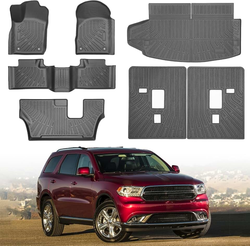 Floor Mats for Dodge Durango 7 Seats 2011-2015 All Weather TPE Liners