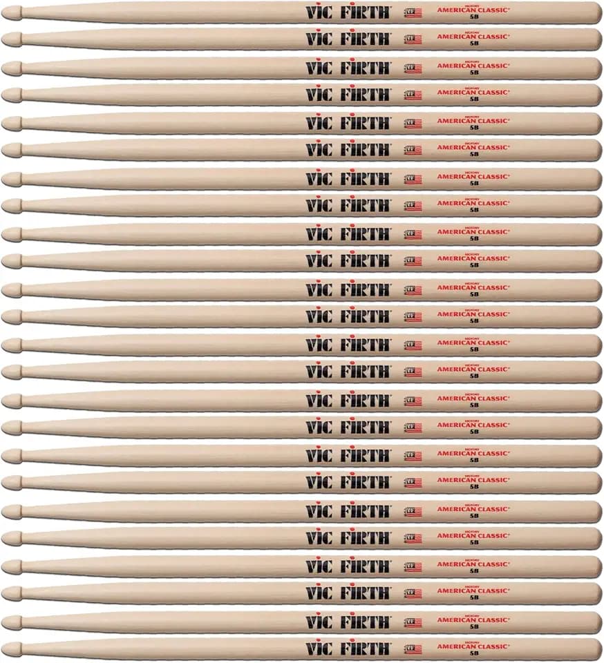 Vic Firth American Classic 5B Drumsticks - Pack of 12 Pairs, VIC-12X5B