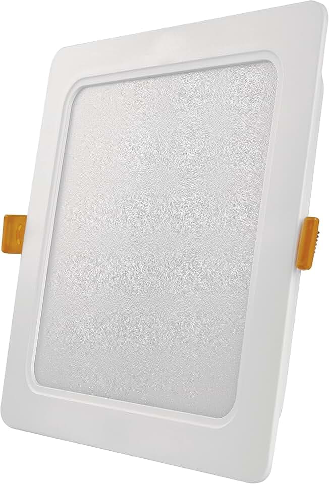 EMOS LED Panel 18 W, quadratische 1800 lm Deckenleuchte, Einbauleuchte 17 x 17 cm, Neutralweiß 4000 K, inkl. LED-Treiber, extra flach, Einbautiefe 2,6 cm, Weiß