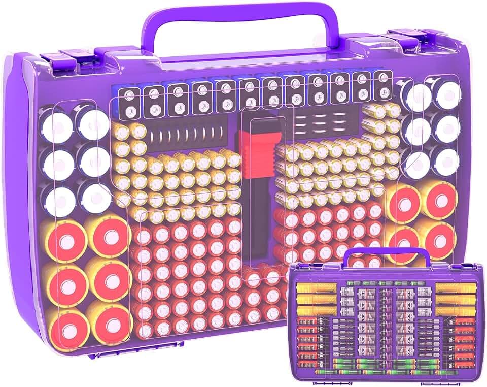 Battery Organizer Storage Case with Tester for 269 Batteries, Double Sides