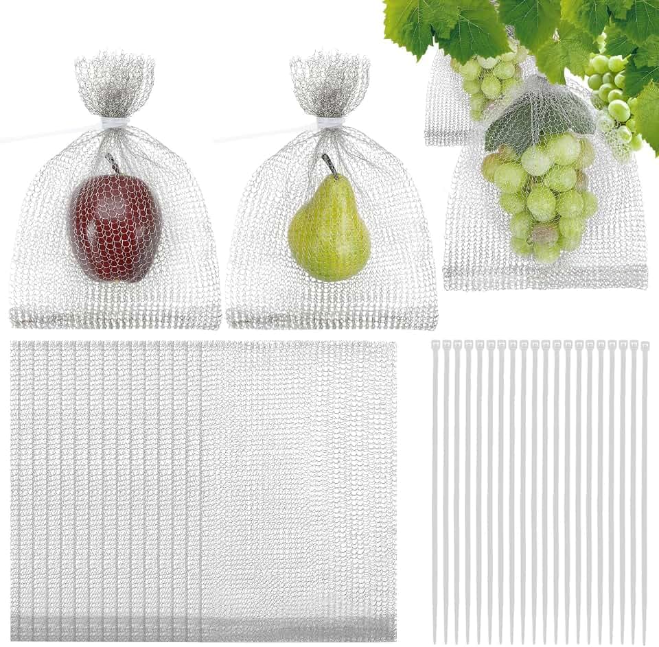 DECYOOL 30 Pack 8 x 12 Inches Fruit Protection Wire Mesh Bags