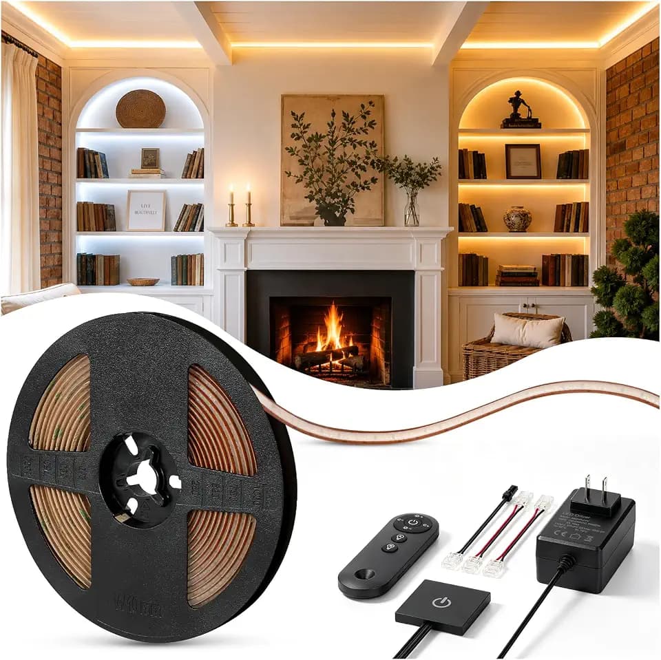 V4light COB LED Strip, 32.8ft 24V Dimmable Remote Under Cabinet Lights