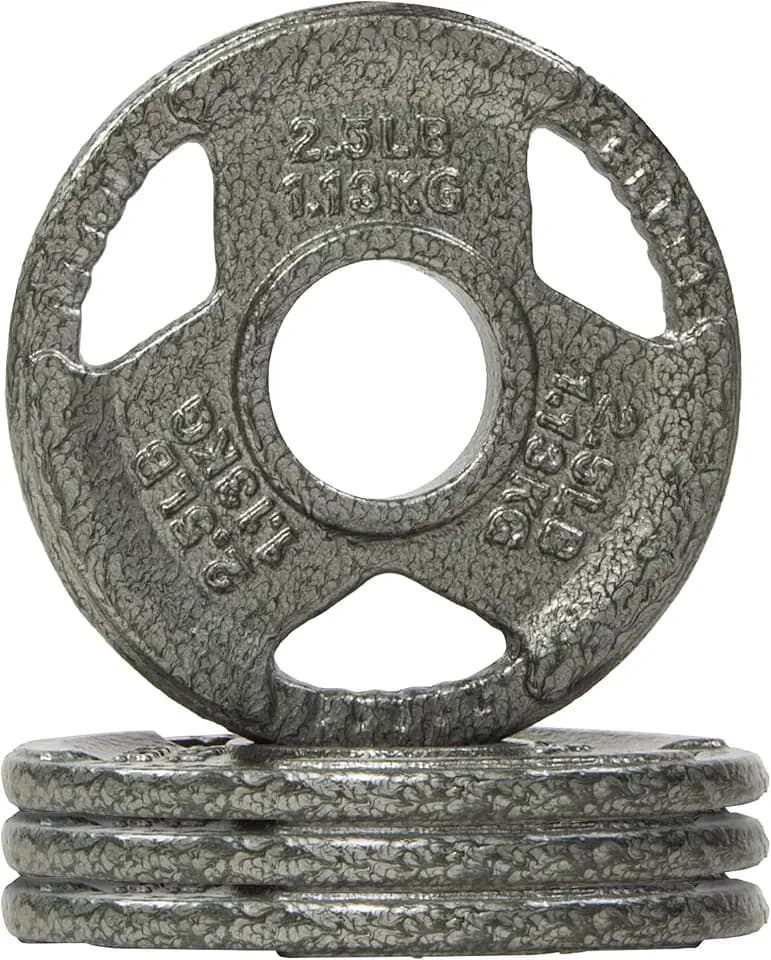 Fitvids 2 Inch Olympic Barbell Weight Plates, 2.5 LB to 45 LB Plates for Home Gym Strength Training, Triple-handle Design