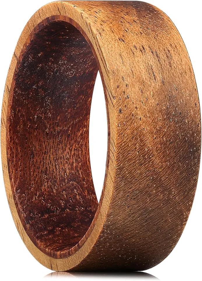 King Will Wooden Wedding Band for Men Women Black/Brown Wood Inlay