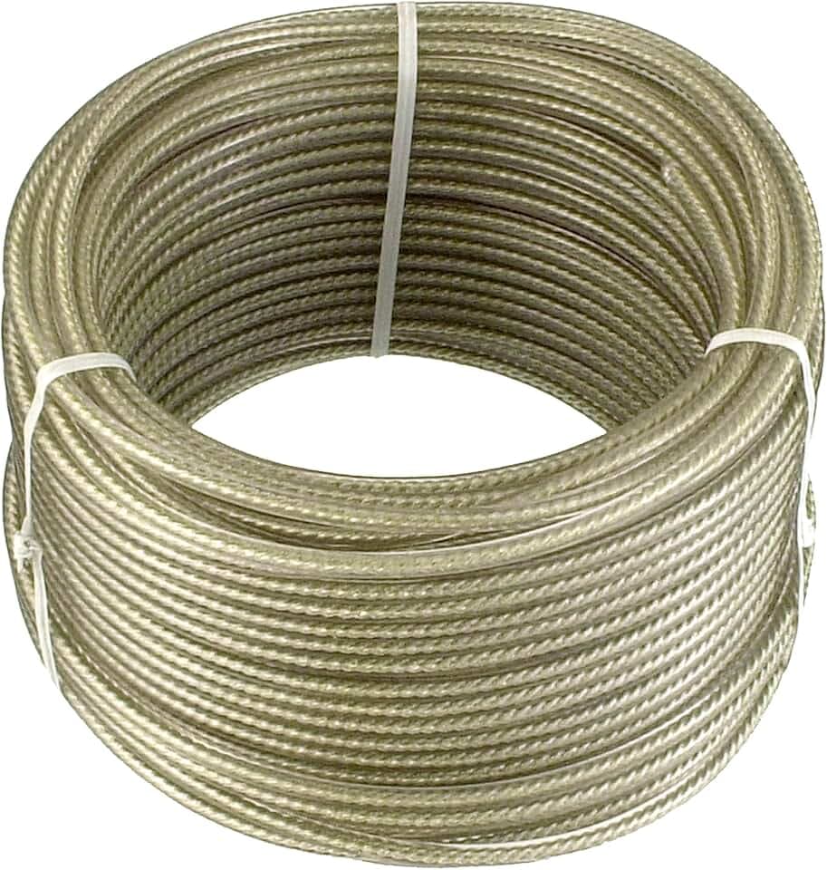 Connex Drahtseile - 3 mm x 30 m - beige - kunststoffummantelt - Mehrzweck-Drahtseil - Beanspruchungsgrenze: max. 36 kg / Seil / Stahlseil / Draht / DY2701391