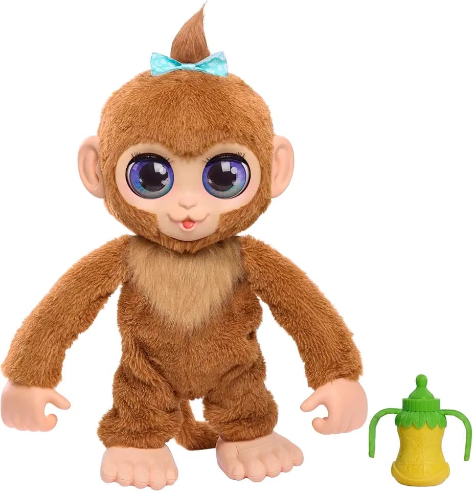 FurReal Peanut, das verspielte Äffchen, interaktives Spielzeug, 38 cm großer Plüschaffe mit Soundeffekten, Kinderspielzeug ab 4 Jahren von Just Play