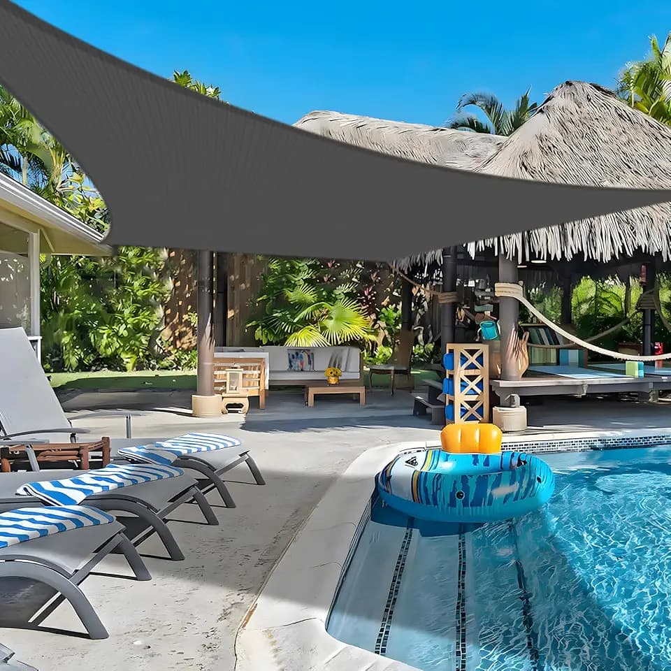 COOLBOYS 12'x 20' Sun Shade Sail Dark Grey Rectangle UV Block Outdoor