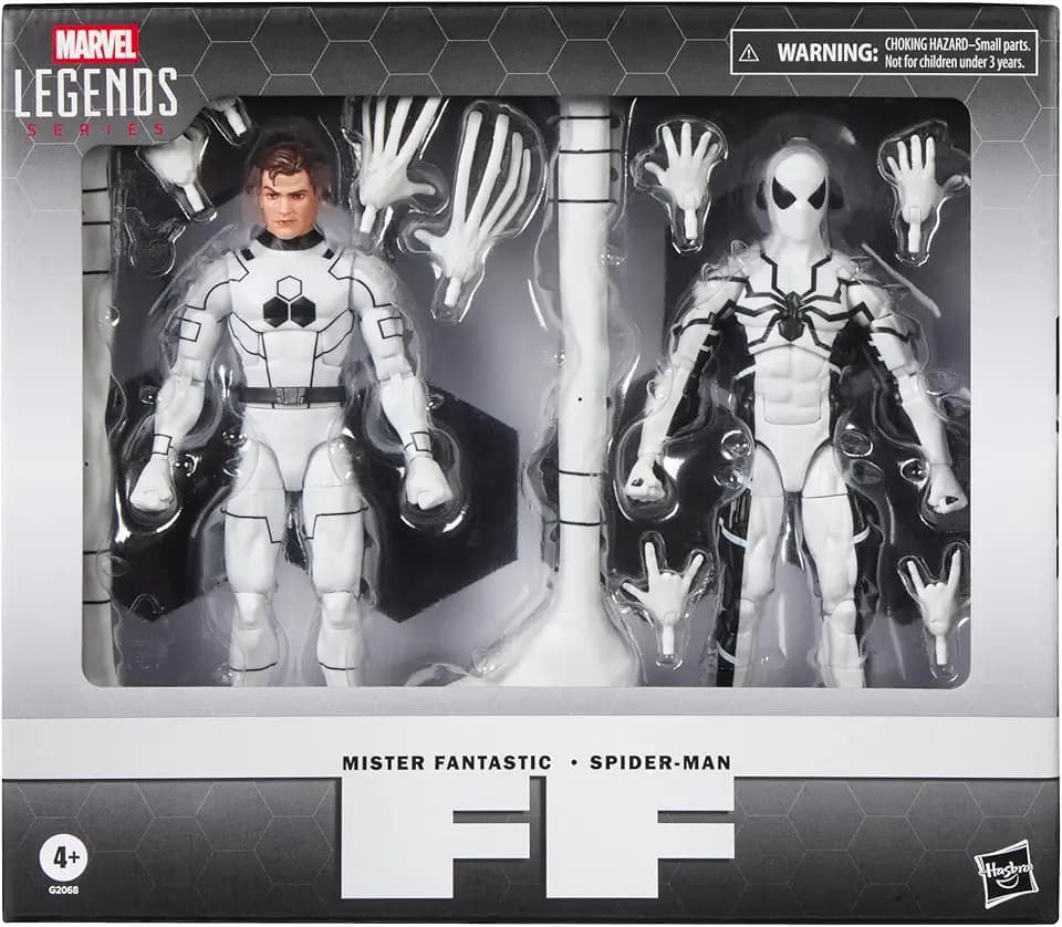 Marvel Legends Series Future Foundation Mister Fantastic & Spider-Man Two-Pack, 2 Fantastic Four Comics-Inspired Collectible 6-Inch Scale Action Figures