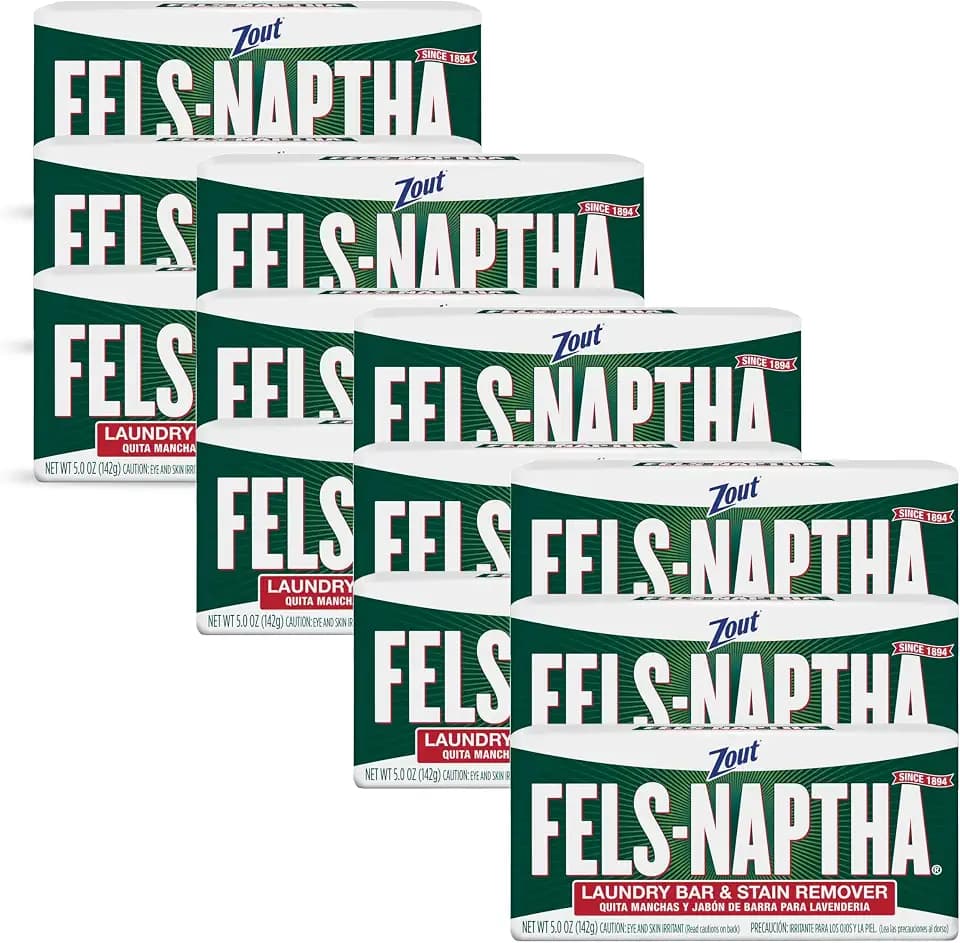 Fels Naptha Laundry Soap & Stain Remover Bar, Pack of 12