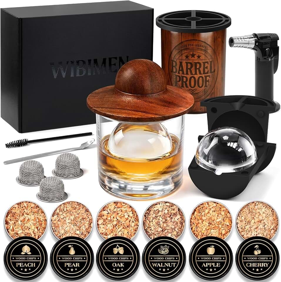 Whiskey Smoker Kit with Torch & Clear Ice Maker, Old Fashioned Smoker Kit