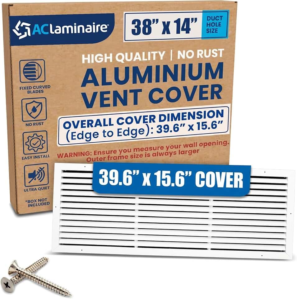 38x14 Aluminum Wall Ceiling Air Return Vent Cover HVAC Rustproof Grille
