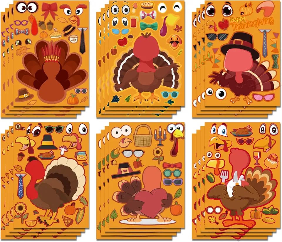 Thanksgiving Crafts for Kids - DIY Turkey Stickers