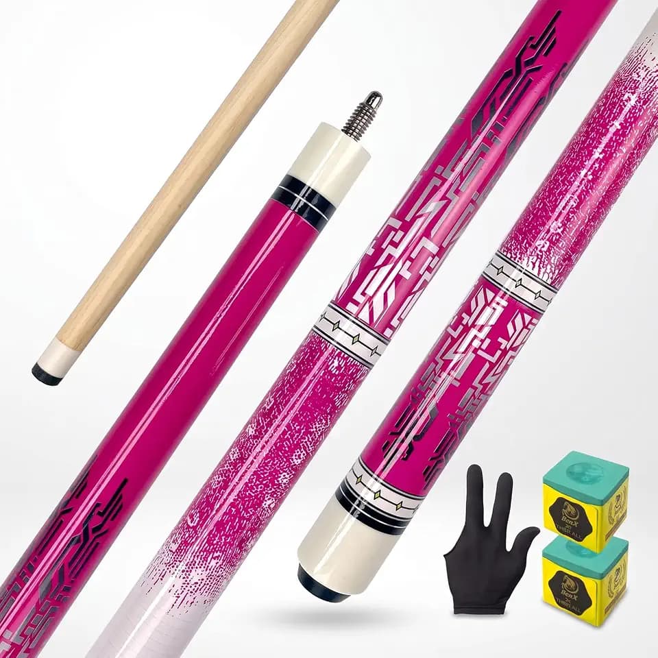 58" Billiard Cue Stick with13mm Cue Tip Maple Birch Pool Cue