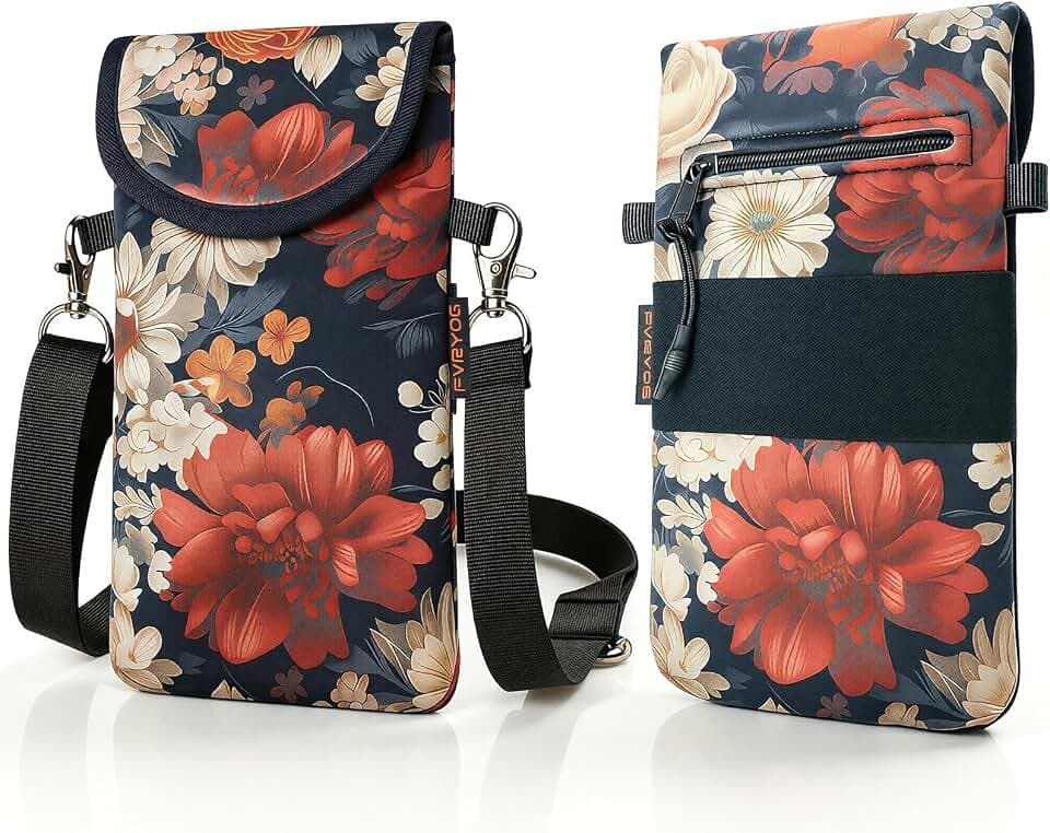 Neoprene Phone Pouch with Crossbody Strap & Back Elastic Strap