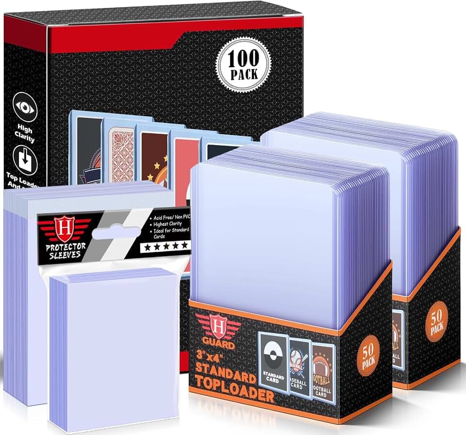 200 Stück Top Loaders, 100 Hartkartenhüllen 100 Transparente Kartenhüllen