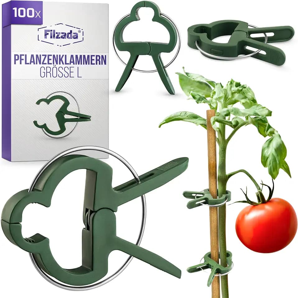 Filzada® 100x Pflanzenclips Groß L - Tomaten Rankhilfe - Pflanzenklammern