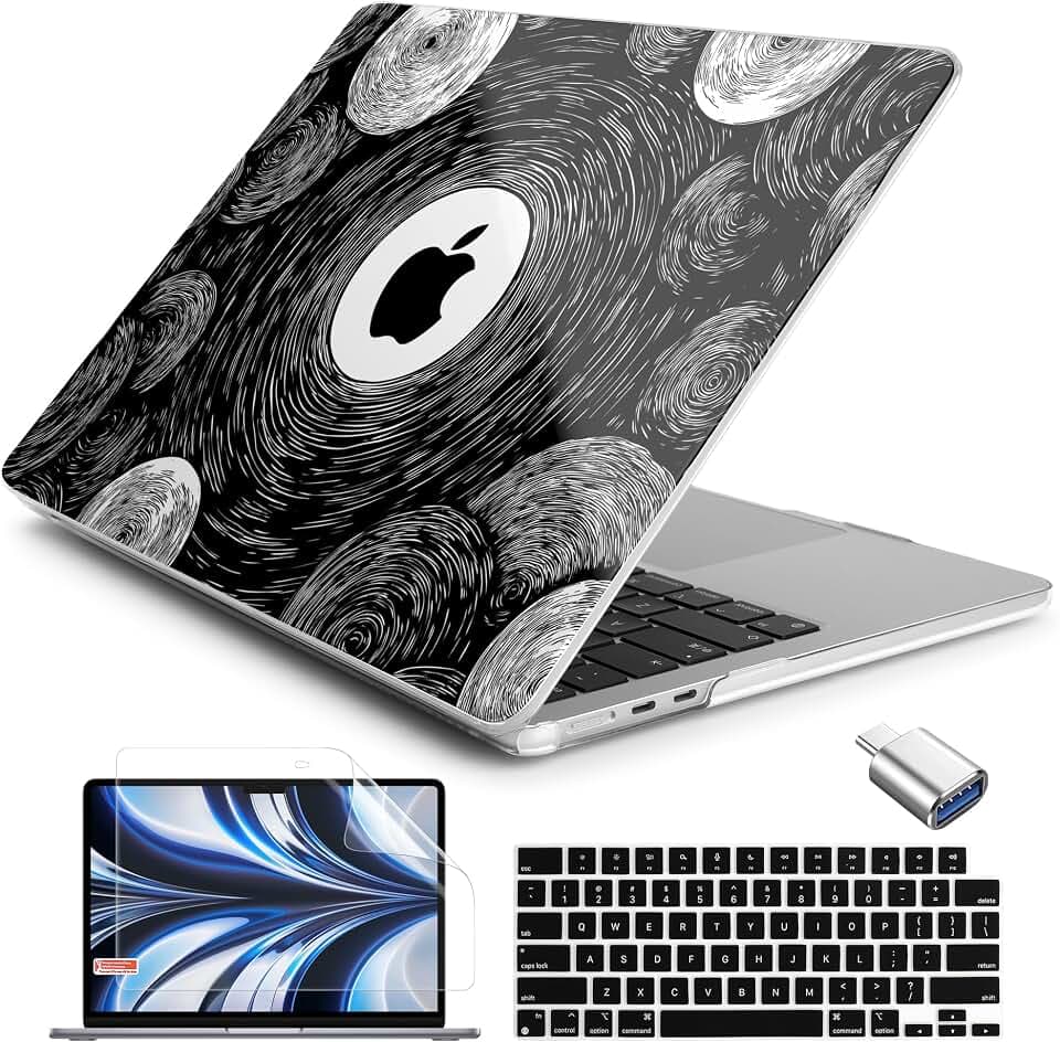 Batianda AstroGrid Case for MacBook Air 13.6" M2-M5 Chip, Galaxy Swirl