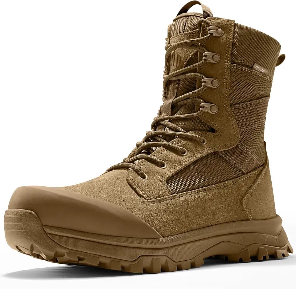 Coostar Tactical Work Boots for Men Side Zipper