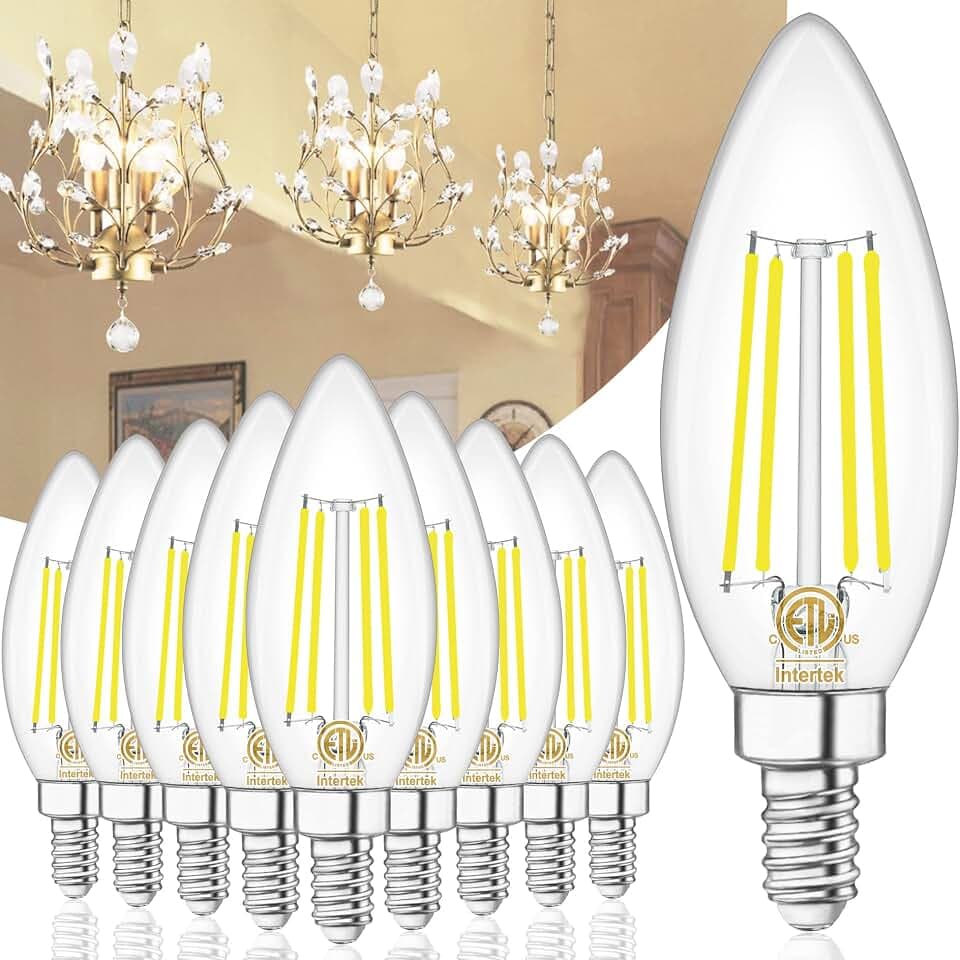 winshine E12 LED Light Bulb Candelabra 60W Equivalent 4000K Natural White