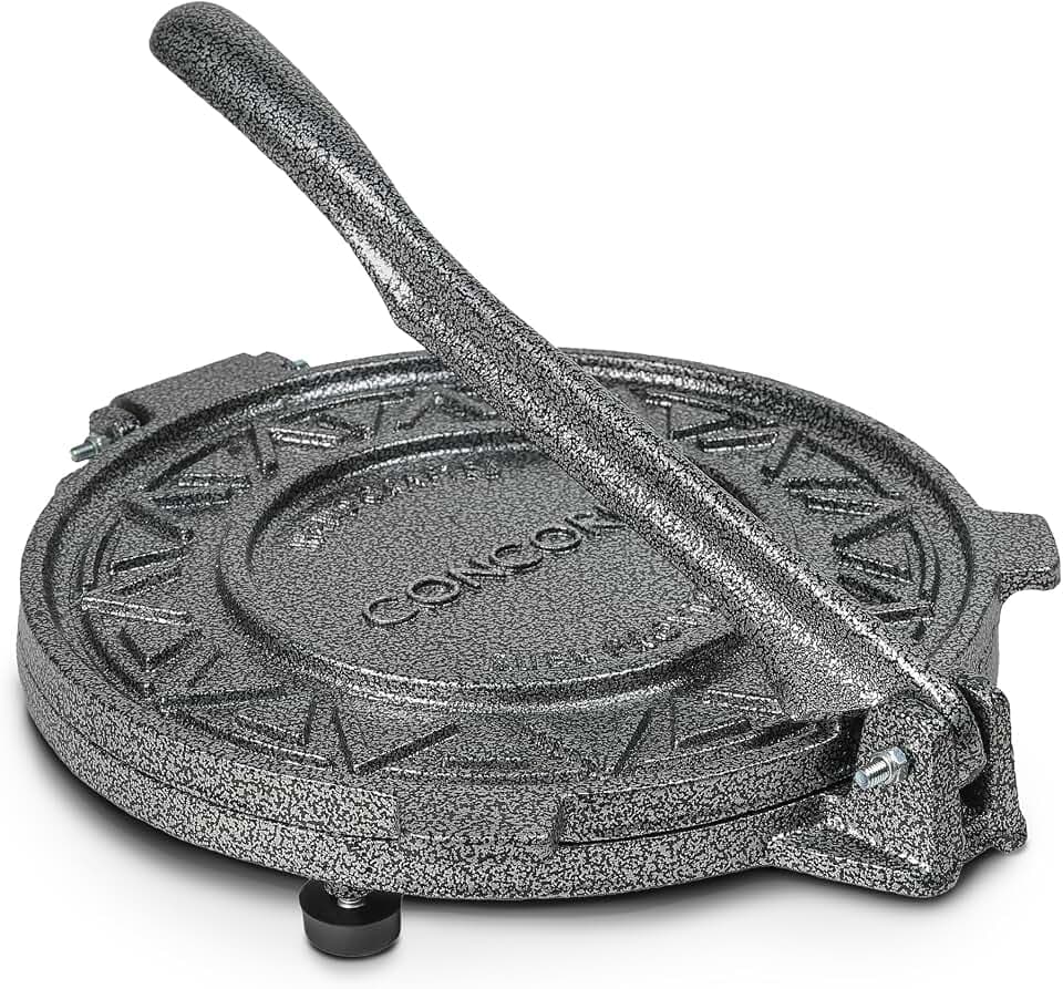 Concord Cast Iron Heavy Duty Tortilla Press (Version 2.0). Commercial Grade Pataconera Presser. Perfect Maker for Flour or Corn Tortillas, Quesadillas, Roti, and much more! (10")