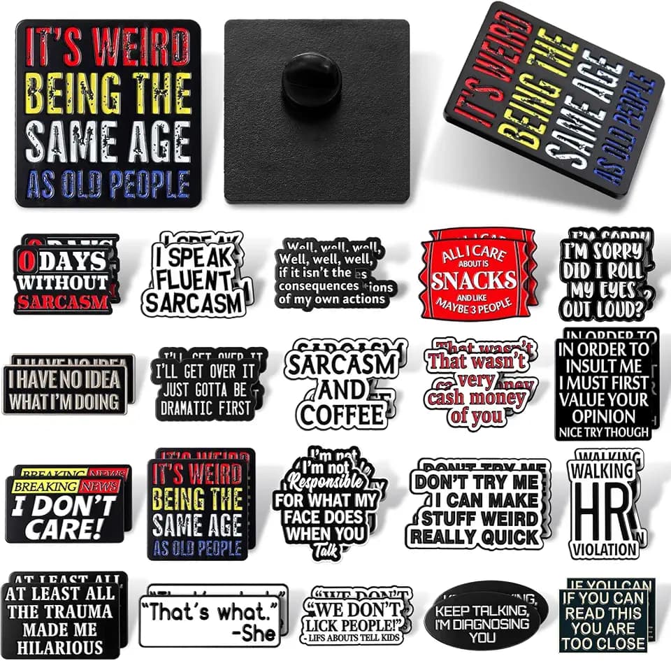 20/40 Pcs Back to School Funny Sarcastic Enamel Pins Humorous Sarcastic Pins for Backpacks Hats Gift for Student